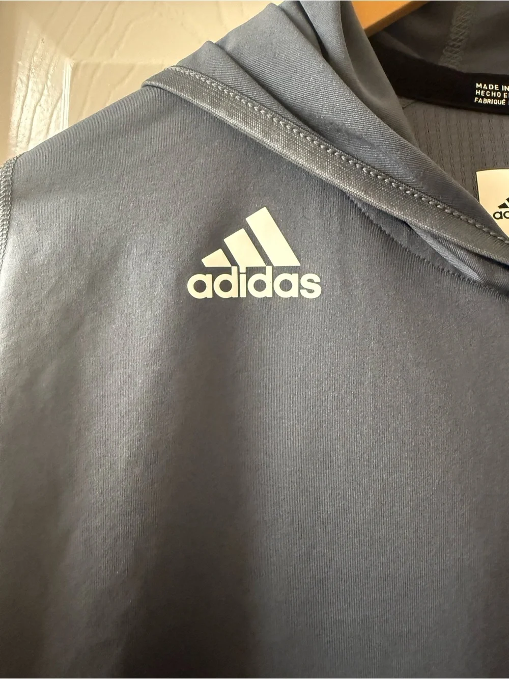 adidas Men’s Long-Sleeve Hooded Performance Top - Slate Gray Blue